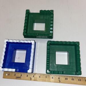 Lincoln Logs Hasbro Lot Blue Piece Vintage M-7326A Fort Tower Roof Snow Green